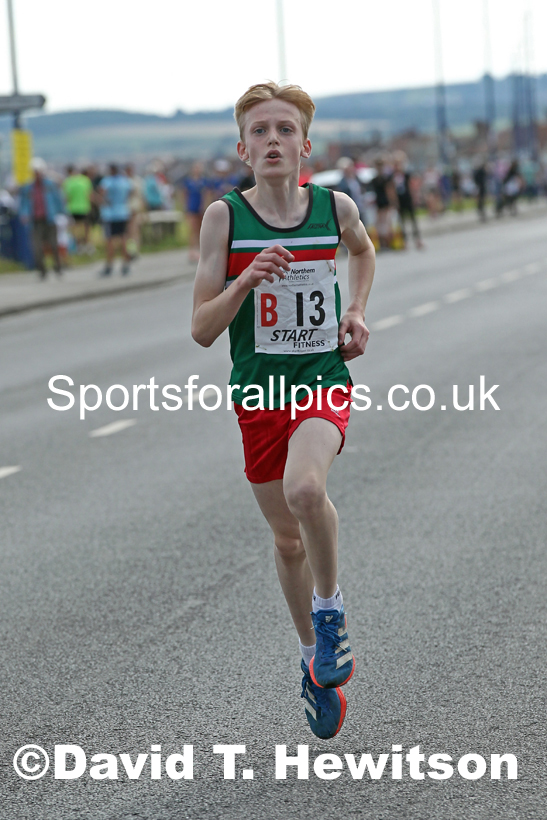 Boys under-13s 2021 Northern 6 and 4 Stage and Young Athletes Road Relays, Redcar. Photo: David T. Hewitson/Sports for All Pics